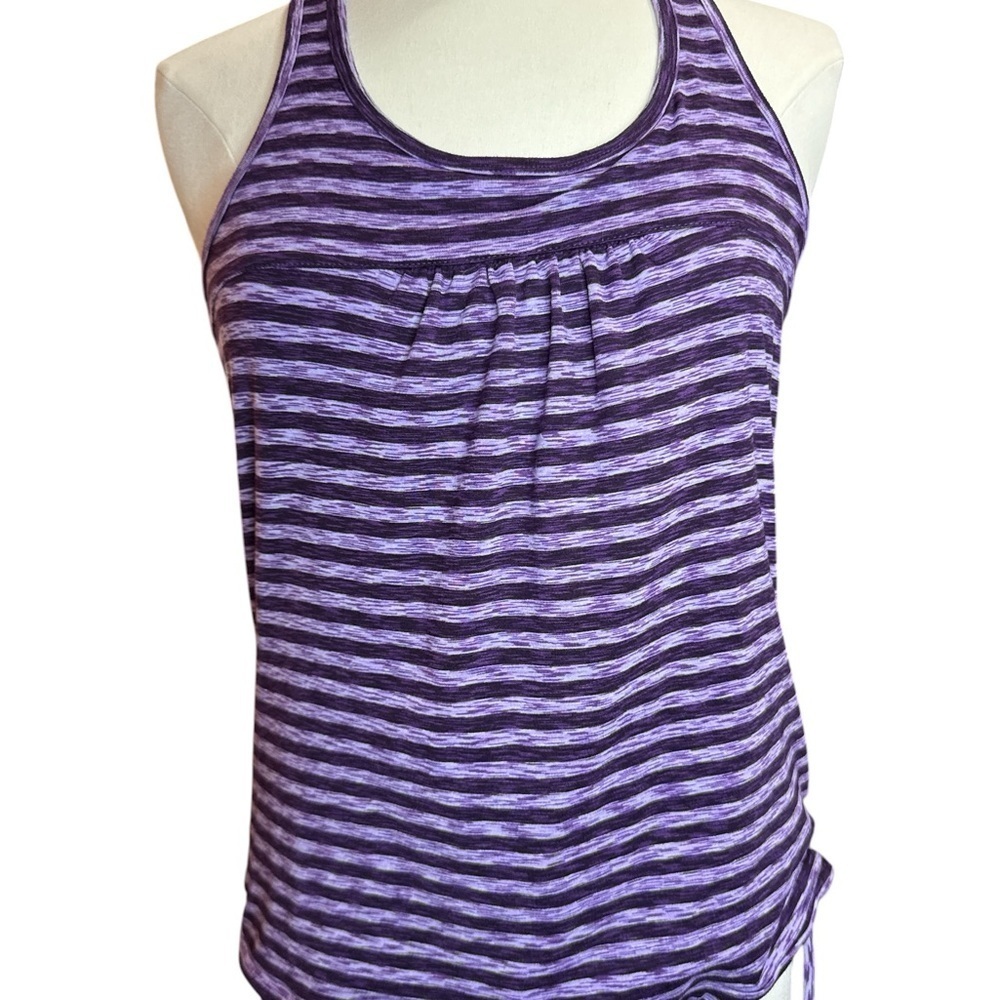 Athleta Purple Striped Tank Top